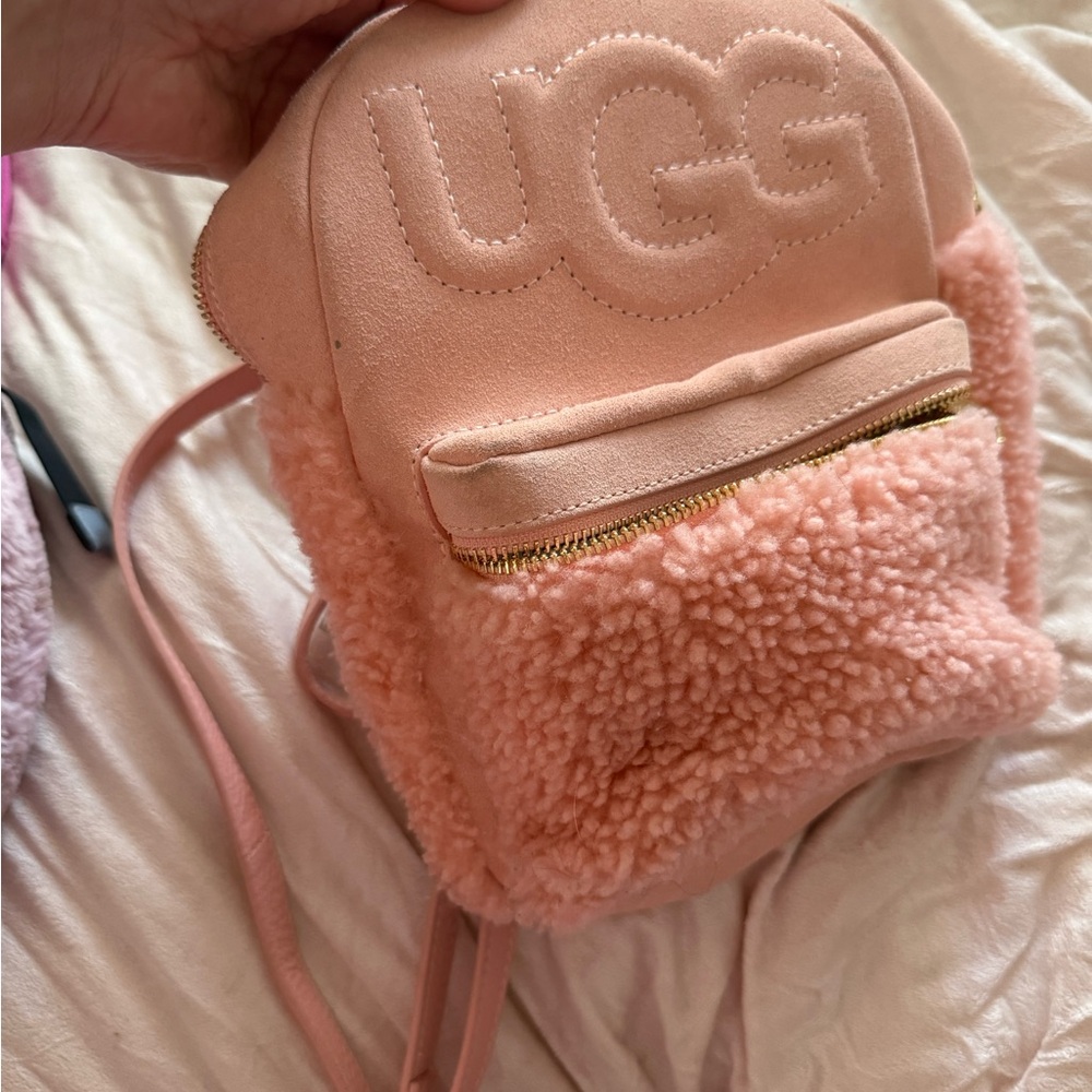 UGG Small Peach Shearling Backpack - image 7
